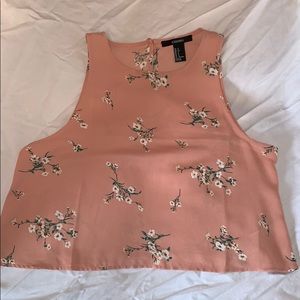 Pink Floral Tank top- Crop top